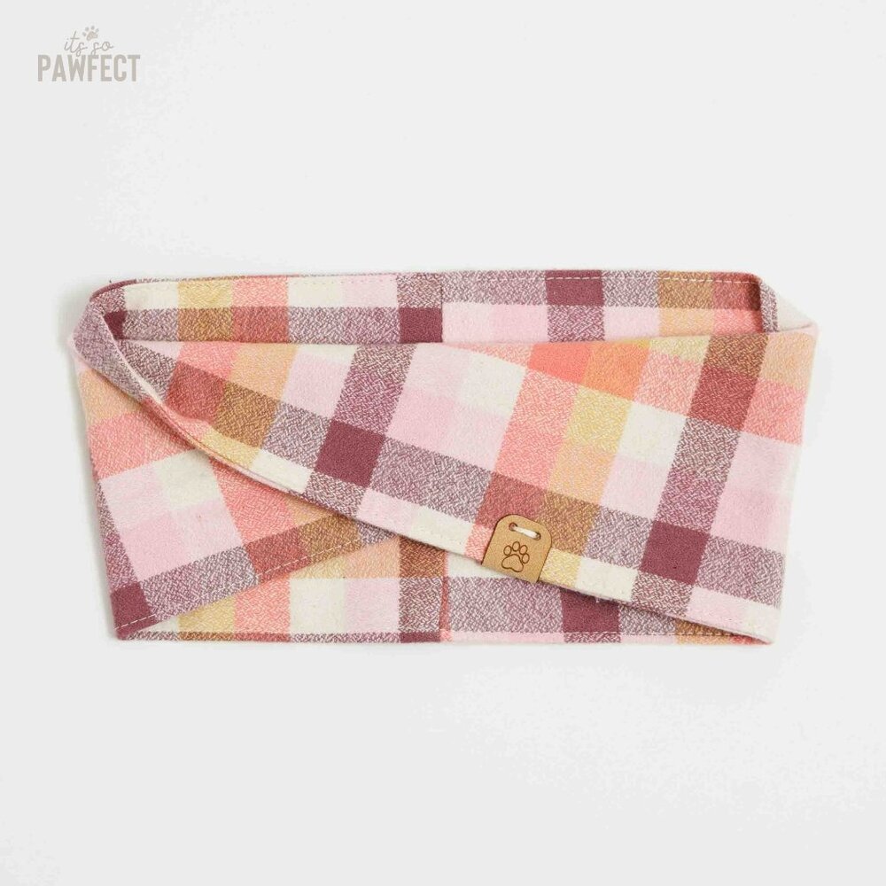Small Flannel Dog Bandana Infinity Scarf for Small Breeds